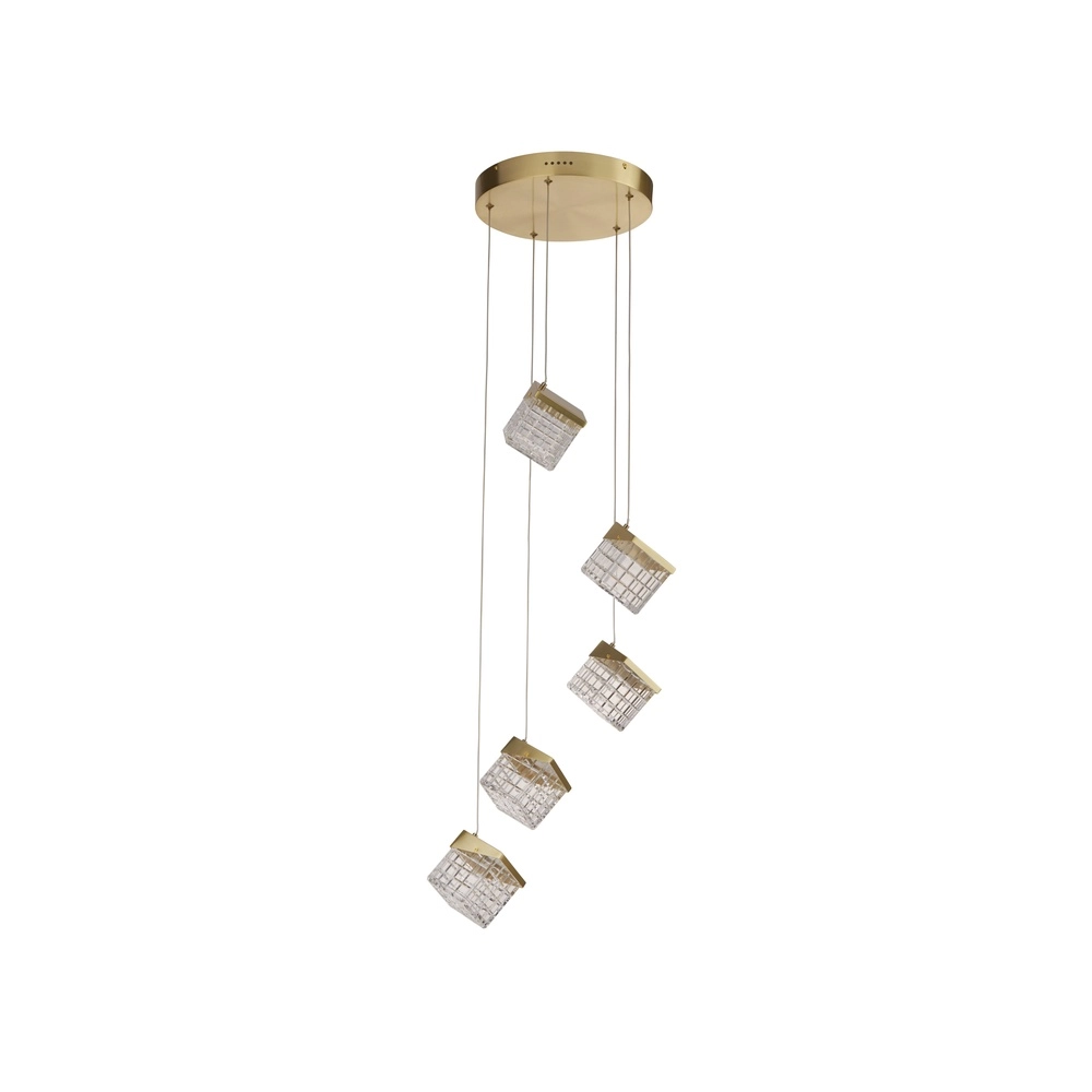 Design-Pendelleuchte Cuboid 5-flammiges Gold Searchlight 5053423302164