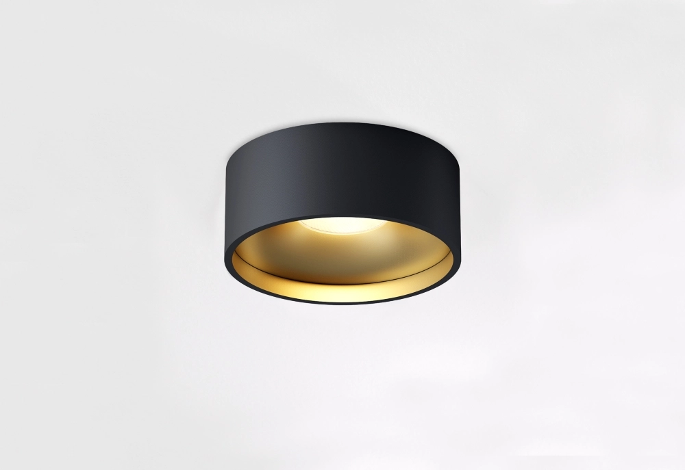 Deckenlampe im Badezimmer Oran Ø 12cm - Schwarz/Gold