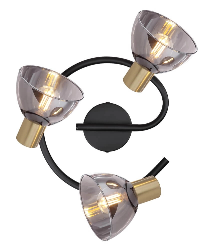 Deckenleuchte mit 3 Leuchten Jay schwarz mit gold Globo 9007371399390