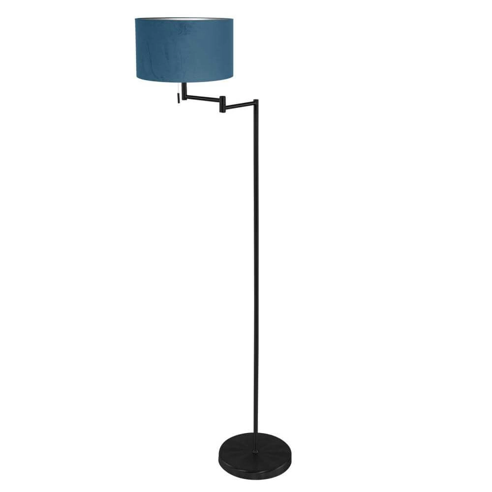 Stehlampe Bella schwarz mit blauer Kapuze Steinhauer 8712746174656