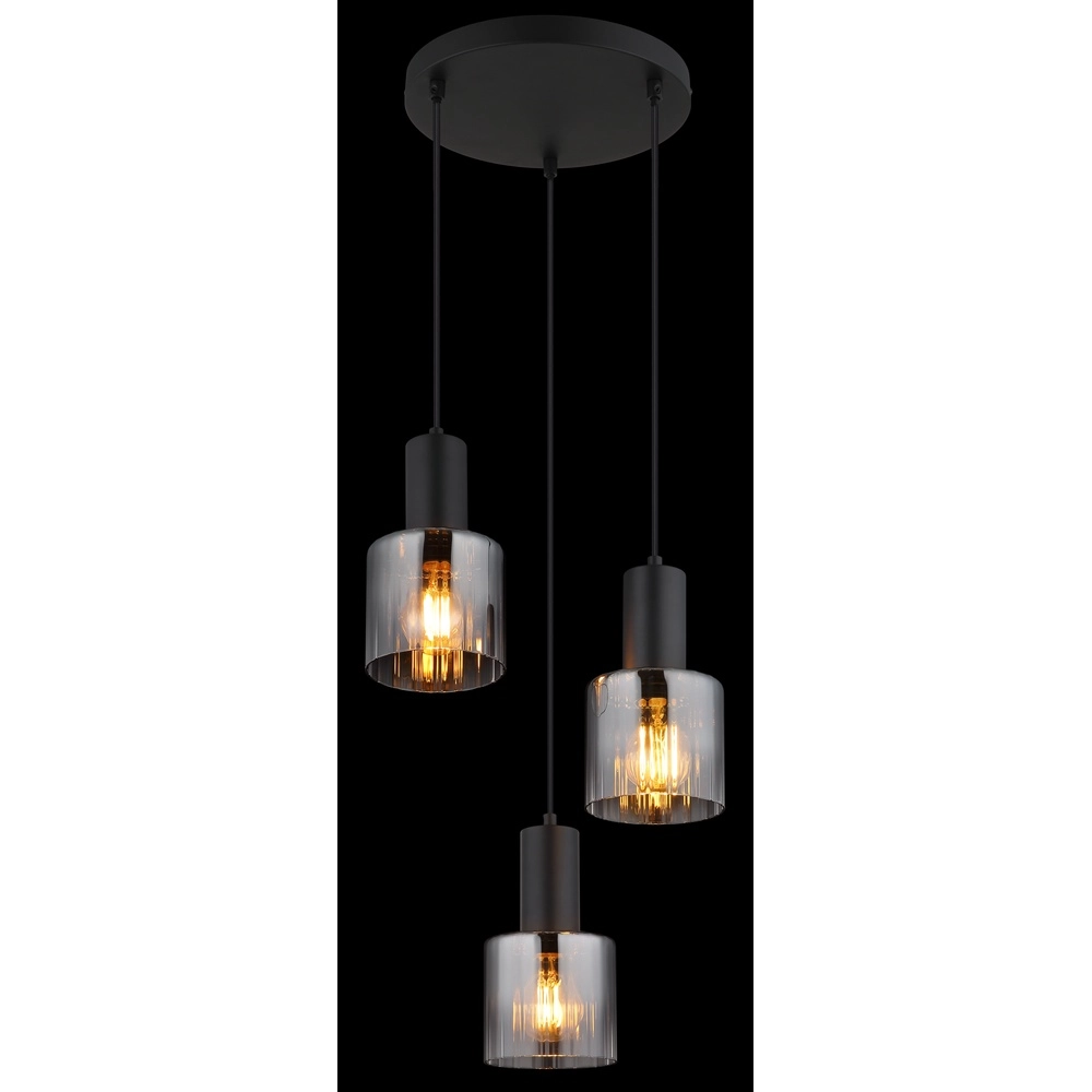 Design-Pendellampe Jack 3-Licht Schwarz Globo 9007371519828