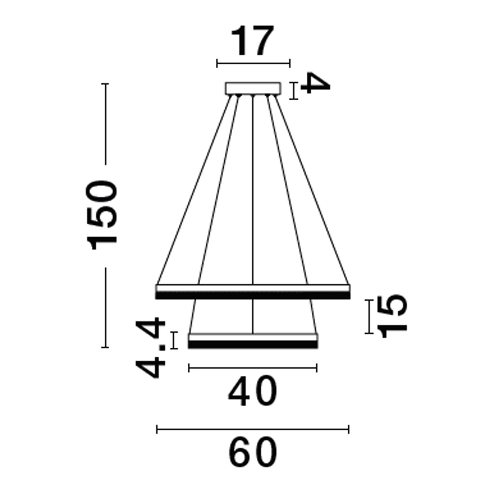 Pendelleuchte Adria schwarz Ø 60cm doppelt Lyora 5212017443809