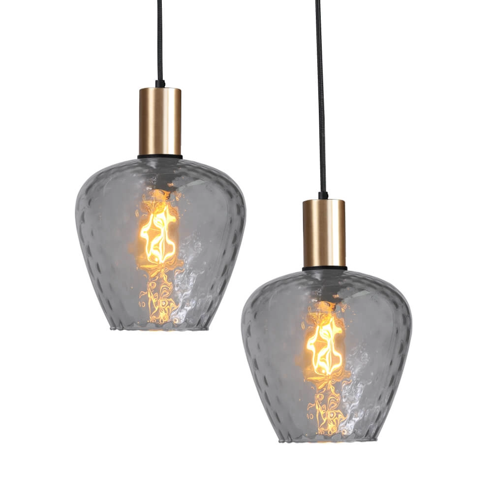6-flammige Hängelampe - Gold - Porto mit Diamond-Rauchgläsern Masterlight 8718121270487