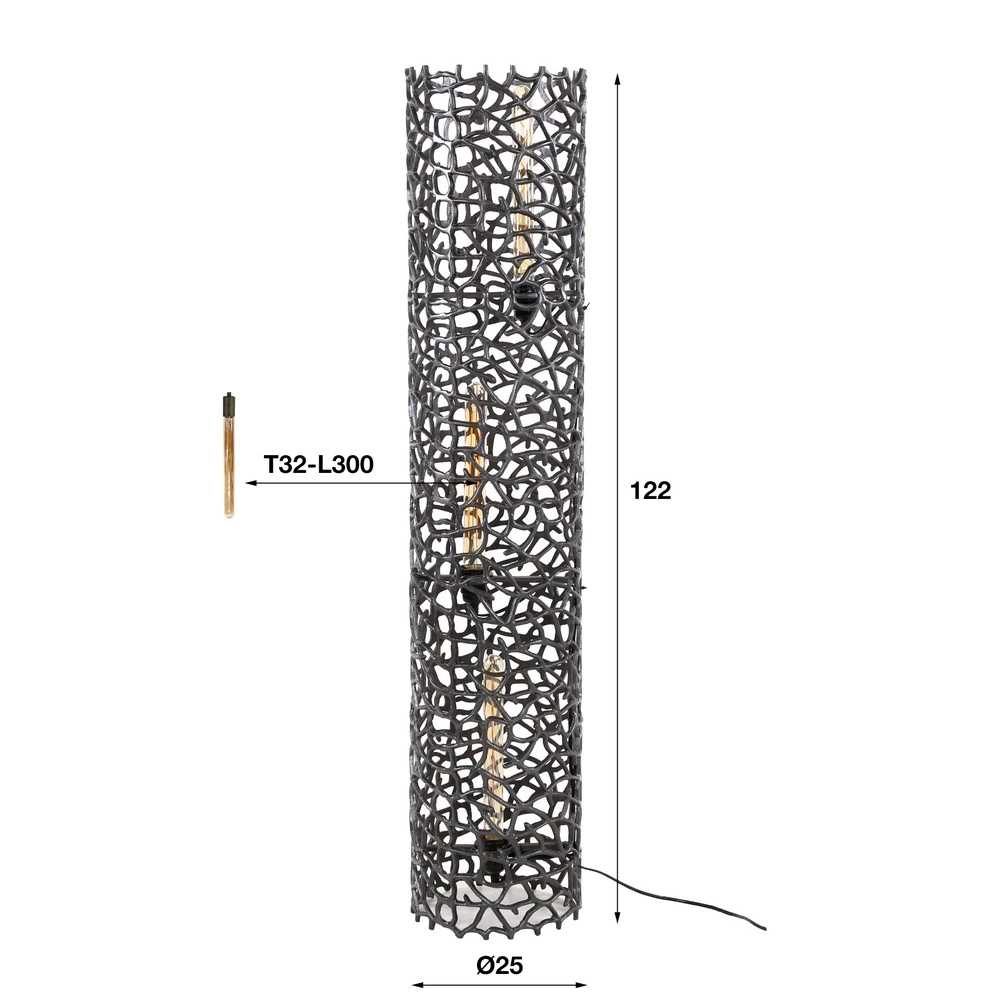 Moderne Stehlampe Weaver 122 cm – 3x E27 Lyora 8716803512764