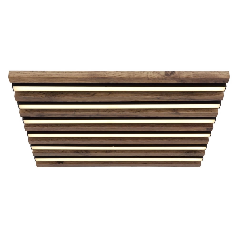 Deckenlampe Hayden schwarz mit Holz Quadrat 45cm Globo 9007371510641
