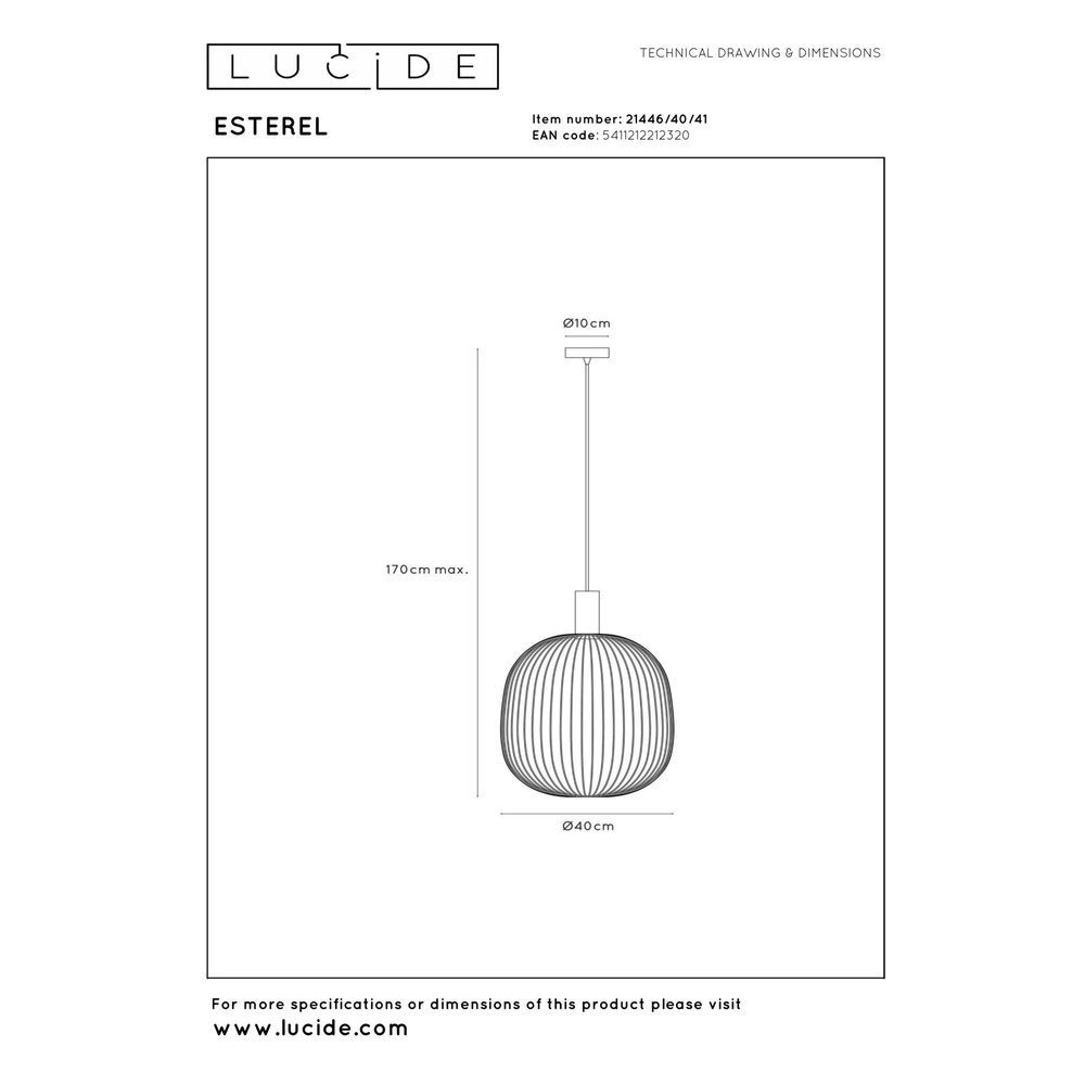 Pendellampe Ø 40 cm Esterel sandbrauner Mini GU10 Lucide 5411212212320