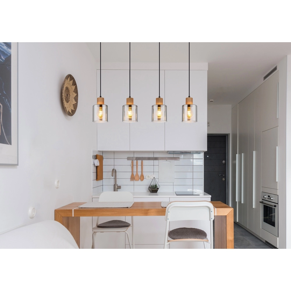 Design-Pendellampe Aleidis 4-Licht Schwarz Globo 9007371515219