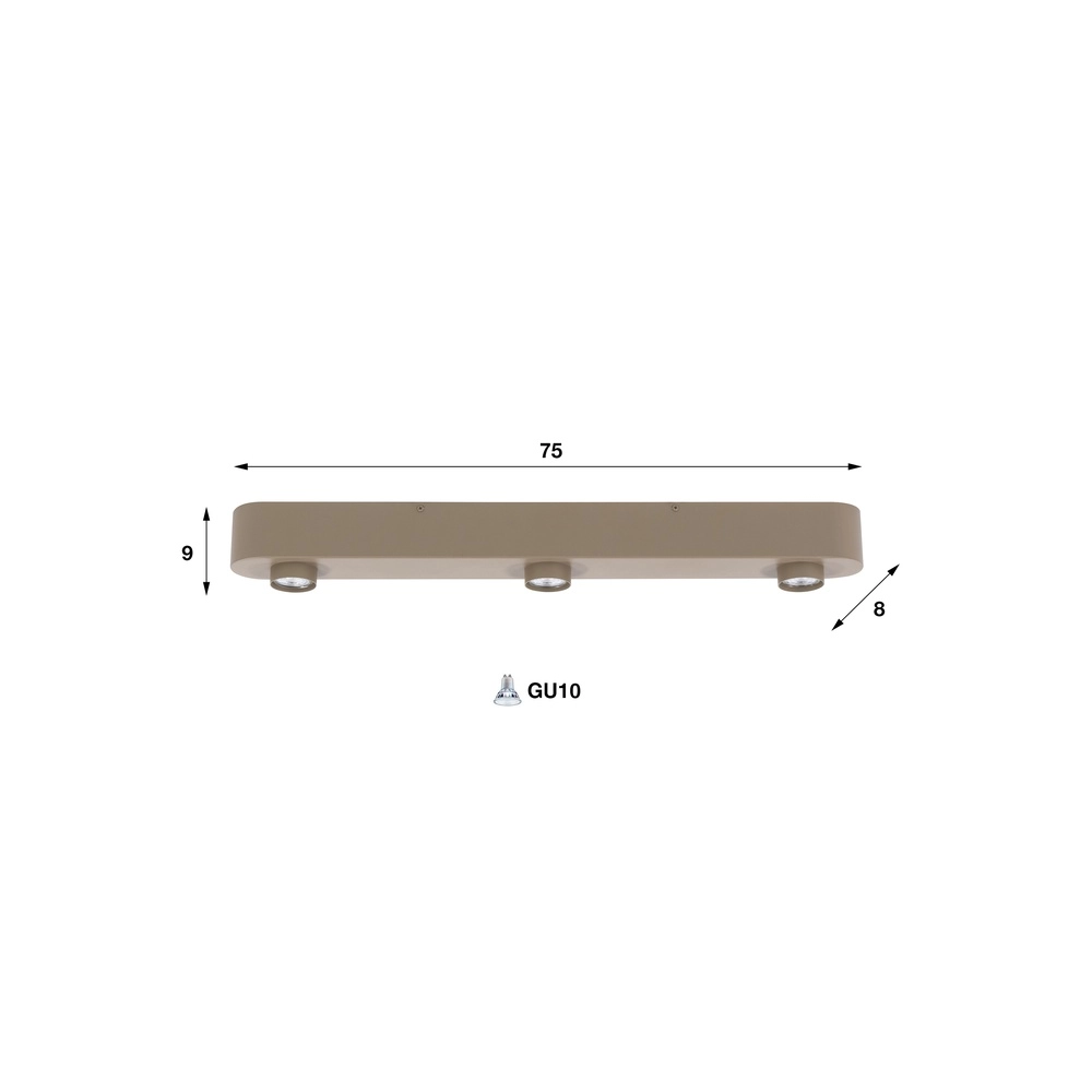 Elegante Deckenlampe Bar 3-hell sandbraun Lyora 8716803514836