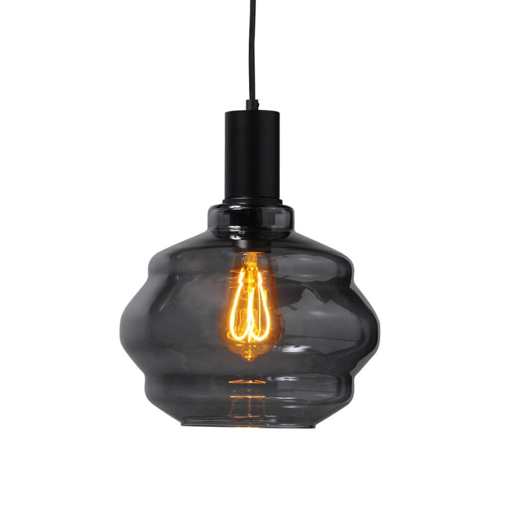 3-flammige Hängelampe - schwarz - Porto mit Kugelrauchgläsern - Ø 24cm Masterlight 8718121269481