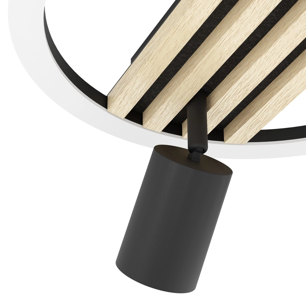 Moderne Deckenlampe Cembrano 2-helliges Schwarz mit Holz Eglo 9008606388264