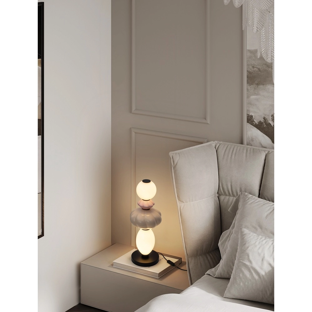 Tischlampe Oneta weiß - rosa - beige Lyora 5212017473950