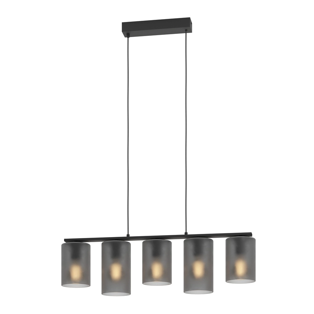 5-Licht Pendellampe Colomera Ø 12cm – Rauch-Milchglas Eglo 9008606307159