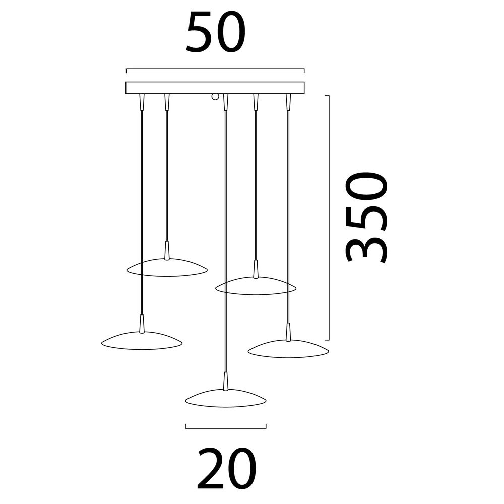 5-Licht Pendellampe Scala Ø 50 cm Kakaobraun Masterlight 8718121376356