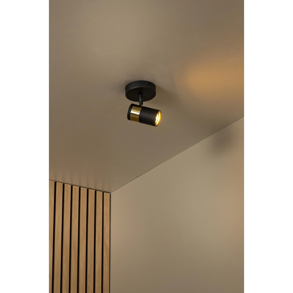 Deckenlampe Gorik Einzelschwarz mit Gold Lucide 5411212530974