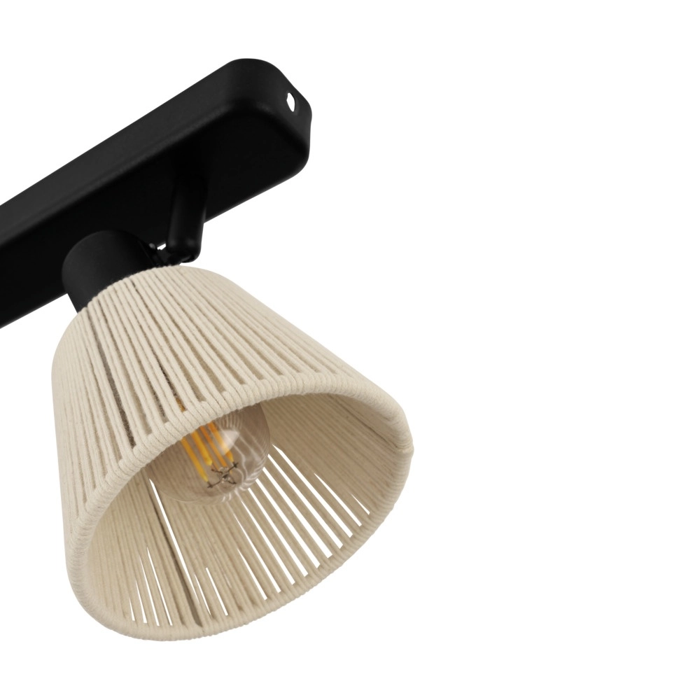 Deckenlampe Seagard schwarz mit Rattan 3-flammig Eglo 9008606359844