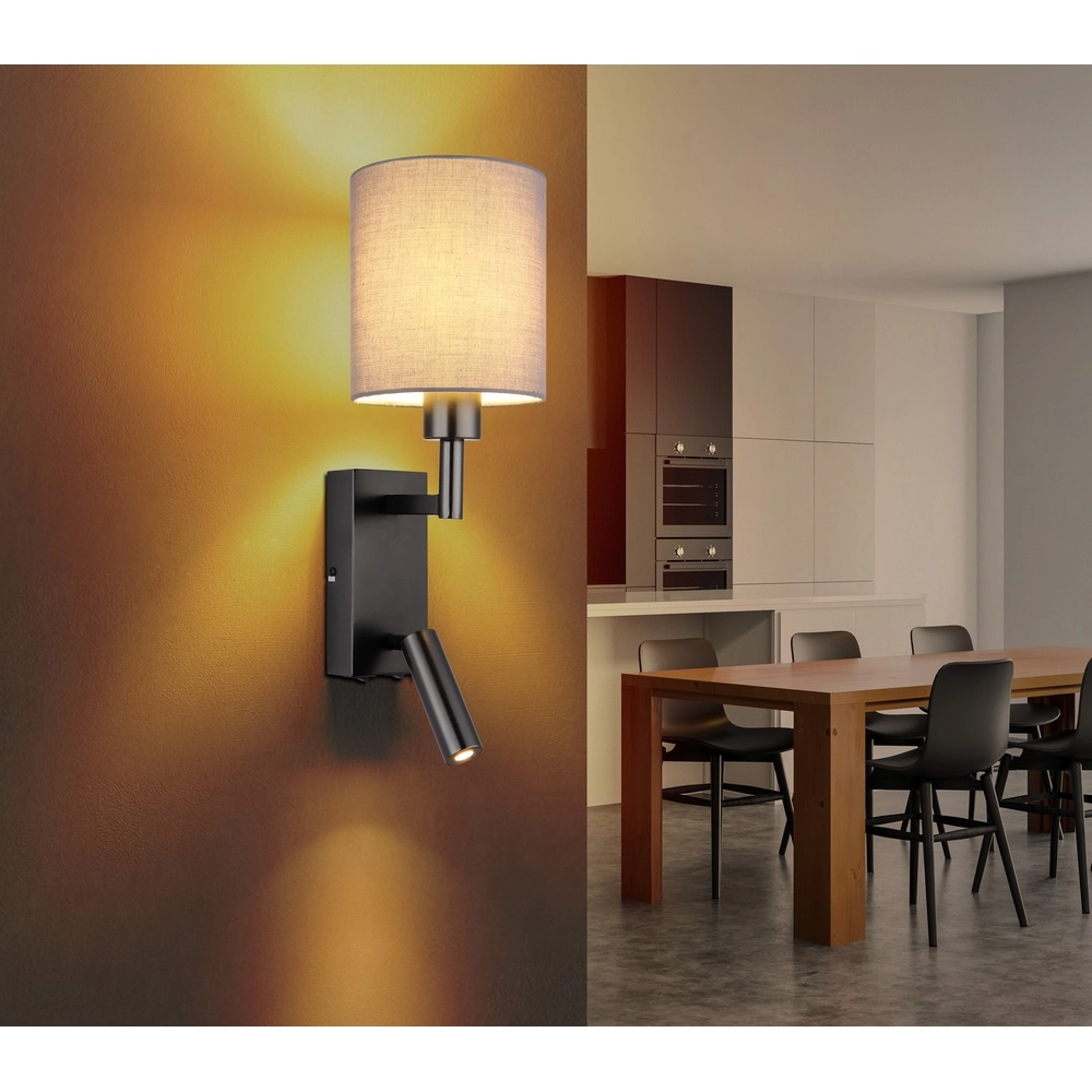 Nachttischlampe Zamora Schwarz mit Kappe Globo 9007371572892