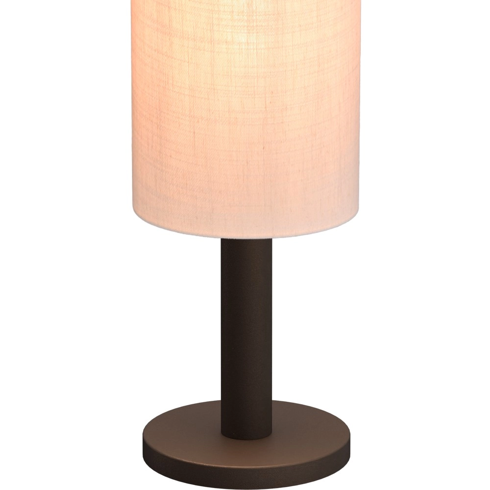 Tischlampe Lisbourg Kakao mit cremefarbener Kappe Masterlight