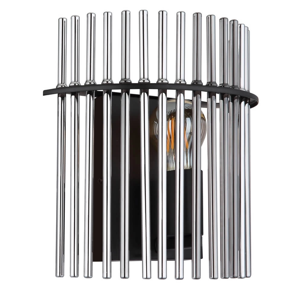Schwarze Wandleuchte Gorley mit Rauchglas Globo 9007371474769