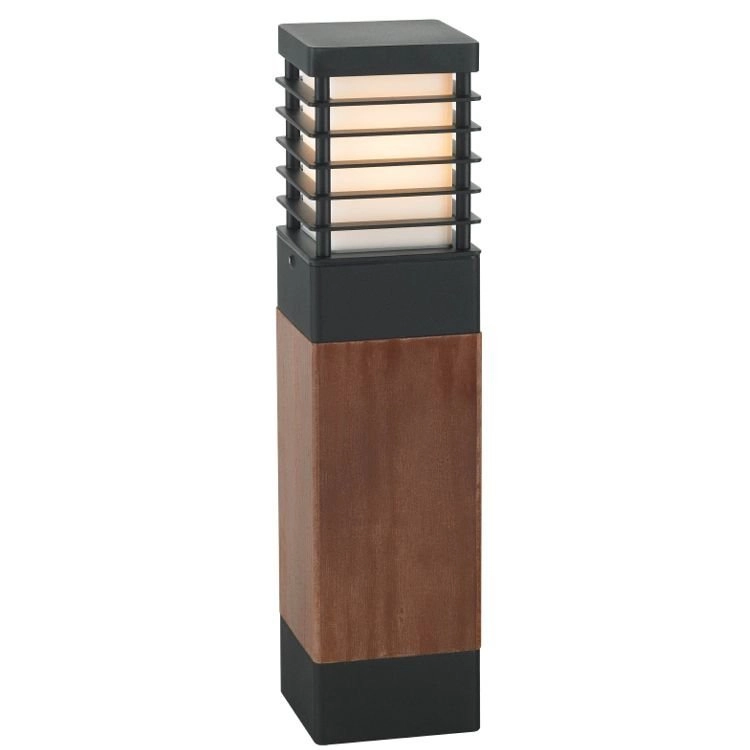Terrasse Lampe Selham 49 cm schwarz mit Holzbraun
