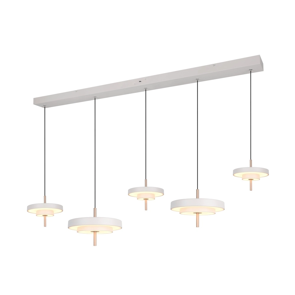 5-flammige Pendelleuchte Keaton weiß Trio 4017807655544