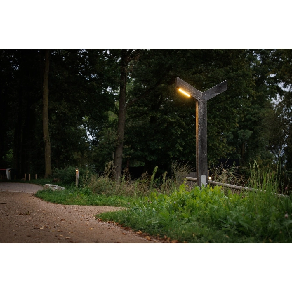 Doppelte hölzerne Straßenlaterne Stelle Eiche - 3M - PH08 - 3000K Timberlab 8716803514386