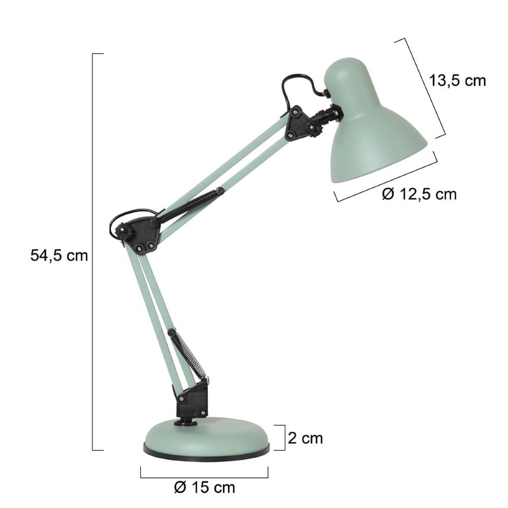 Retro-Schreibtischlampe Study pastellgrün Steinhauer 8712746167085