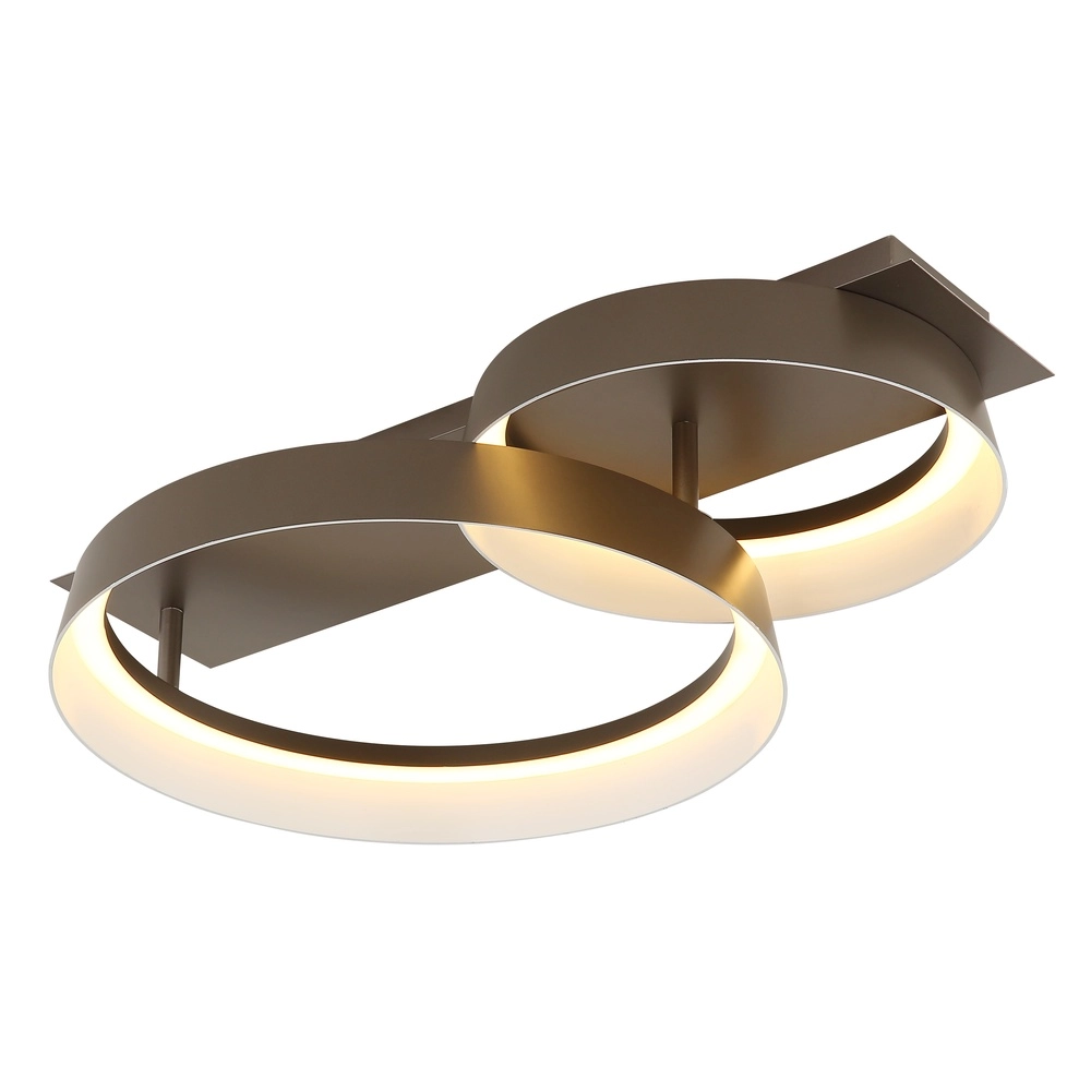Elegante Deckenlampe Syrakus Kaffeebraun 2 Ringe