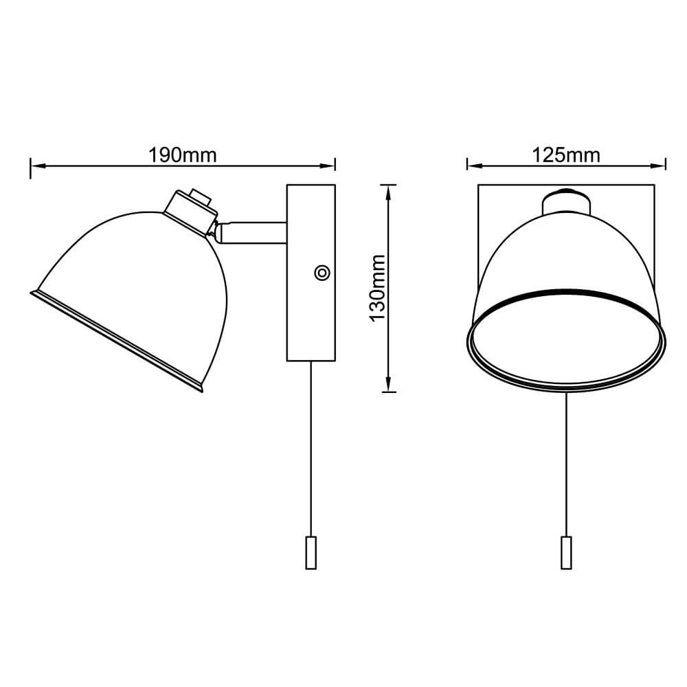 Wandlampe Celia schwarz mit Bambus Brilliant 4004353411403