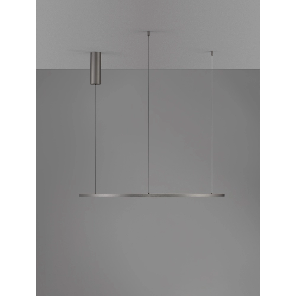 Runde Pendelleuchte Tarquin silbergrau Ø 80cm Lyora 5212017438324