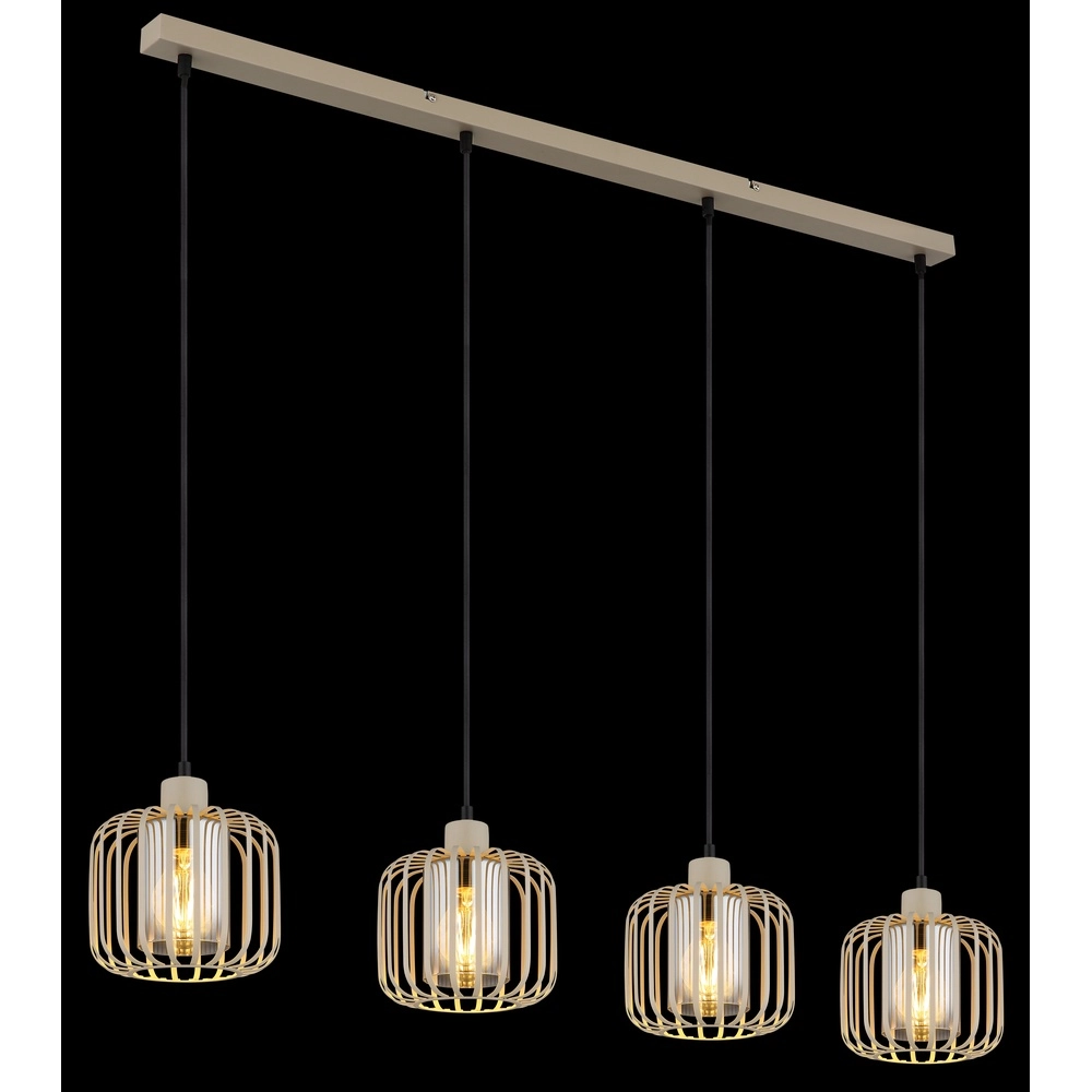 4-flammige Pendelleuchte Alfred sandbraun Globo 9007371533619