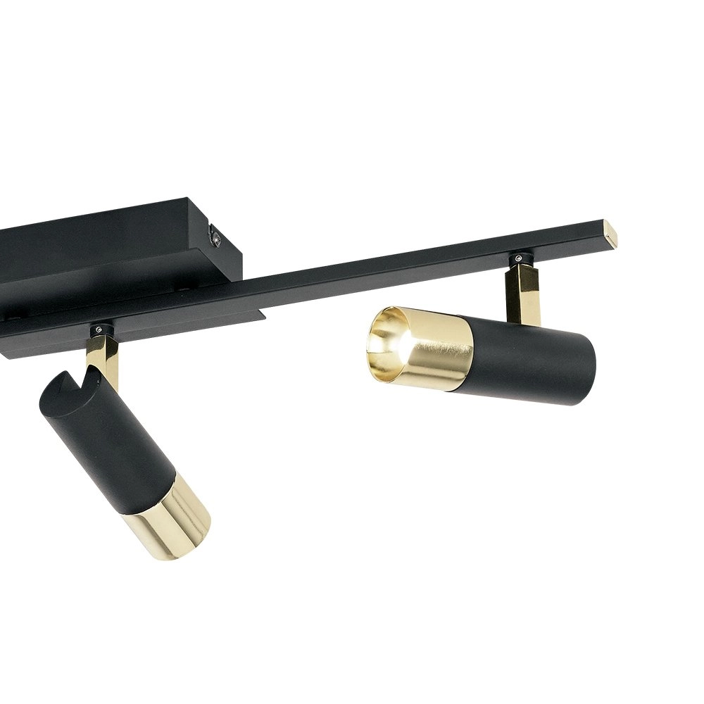 Design-Deckenstrahler Tomares 3-flammig schwarz mit gold Stars of Light 9002759391461