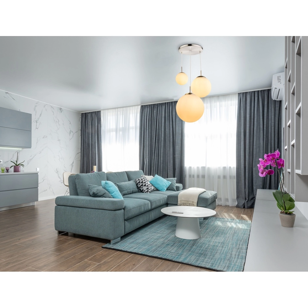 Design-Pendellampe Joel Nickel mit Weiß Globo 9007371355044