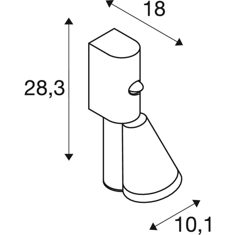 Design-Wandleuchte T-Tube WL Schwarz mit Sensor SLV 4024163291637