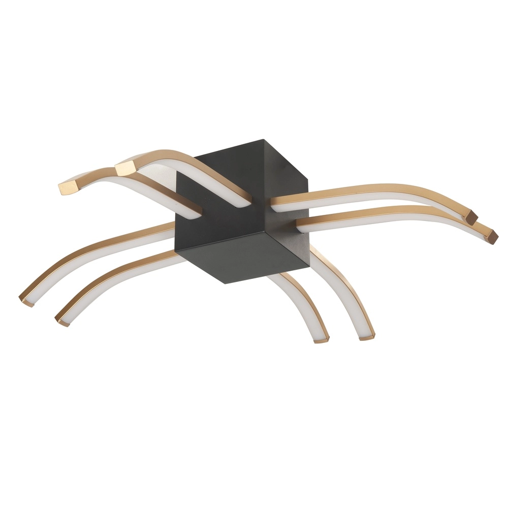 Design-Deckenleuchte Spider schwarz mit gold Highlight 8718379045486
