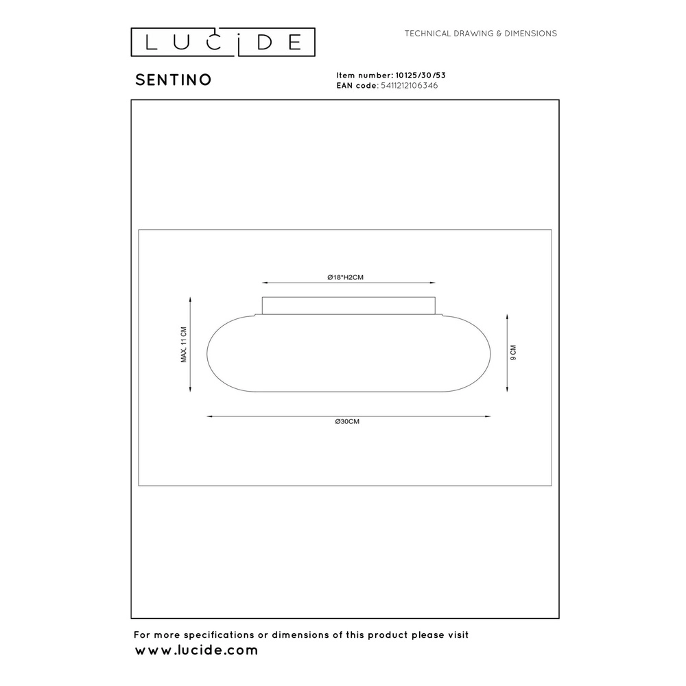 Deckenlampe Sentino Ø 30cm orange Lucide 5411212106346