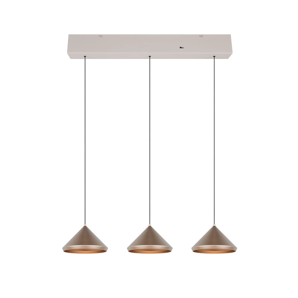 3-flammige Pendelleuchte Laguna kaffeebraun Trio 4017807671056