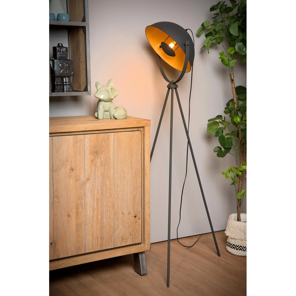 Industrie-Stehlampe Alvaro Schwarz Lucide 5411212051202