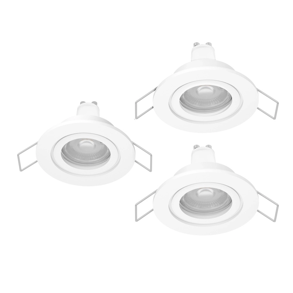 Set mit 3 Einbaustrahlern Barranco weiß Ø 8,4cm IP44 - 3000K