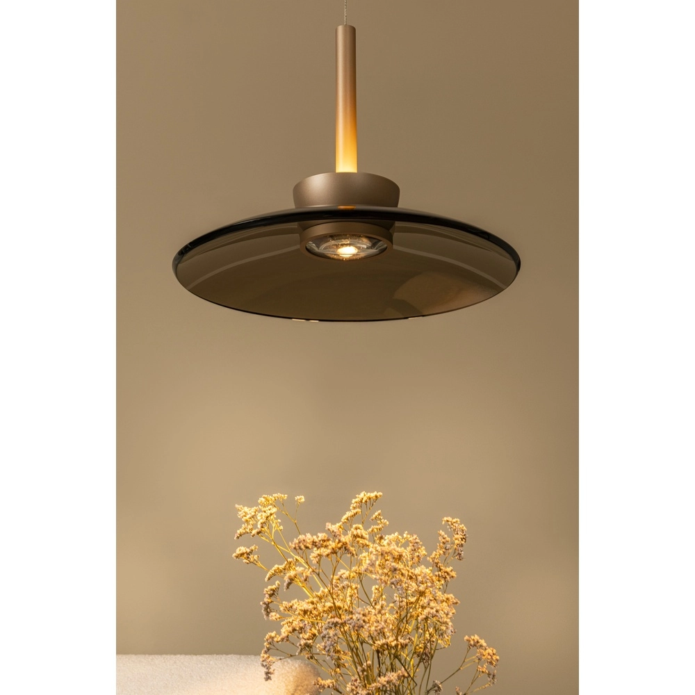Glas-LED-Pendellampe Santiago Ø 32cm – Champagner Premium by Lucide 5411212221919