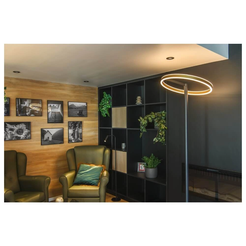 Schwarz mit goldenem Design-Stehlampe One Straight SLV 4024163265539