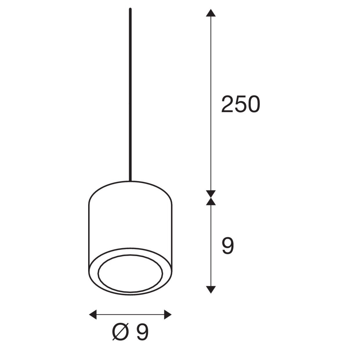 LED Hängelampe Oculus 9cm schwarz SLV 4024163248228