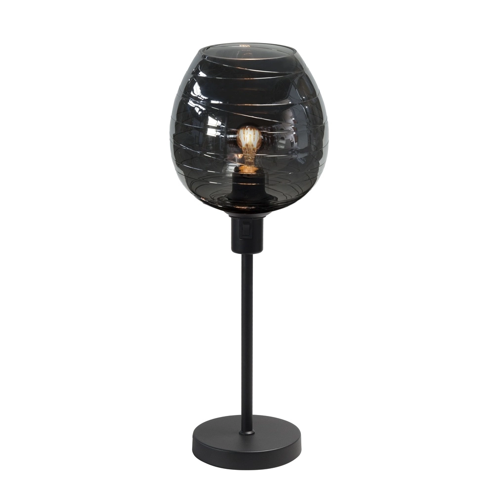 Tischlampe Fantasy schwarz mit Glas Ø 22cm