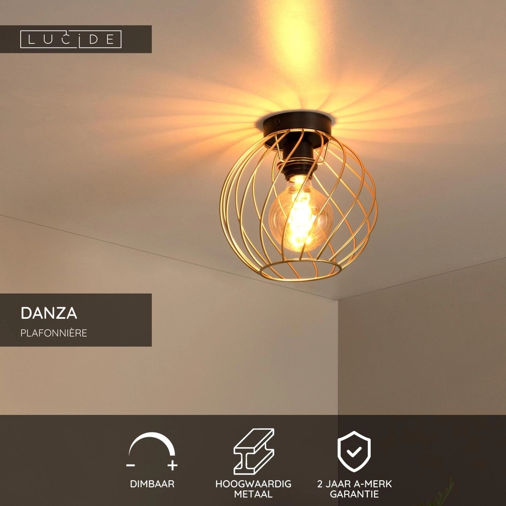 Deckenlampe Danza gold Ø 25cm Lucide 5411212211460
