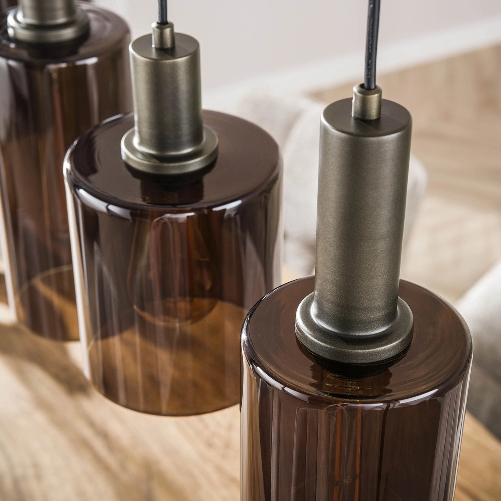 Esstisch-Pendellampe Sepiora Sienabraun – dunkles Glas Lyora 8716803513457