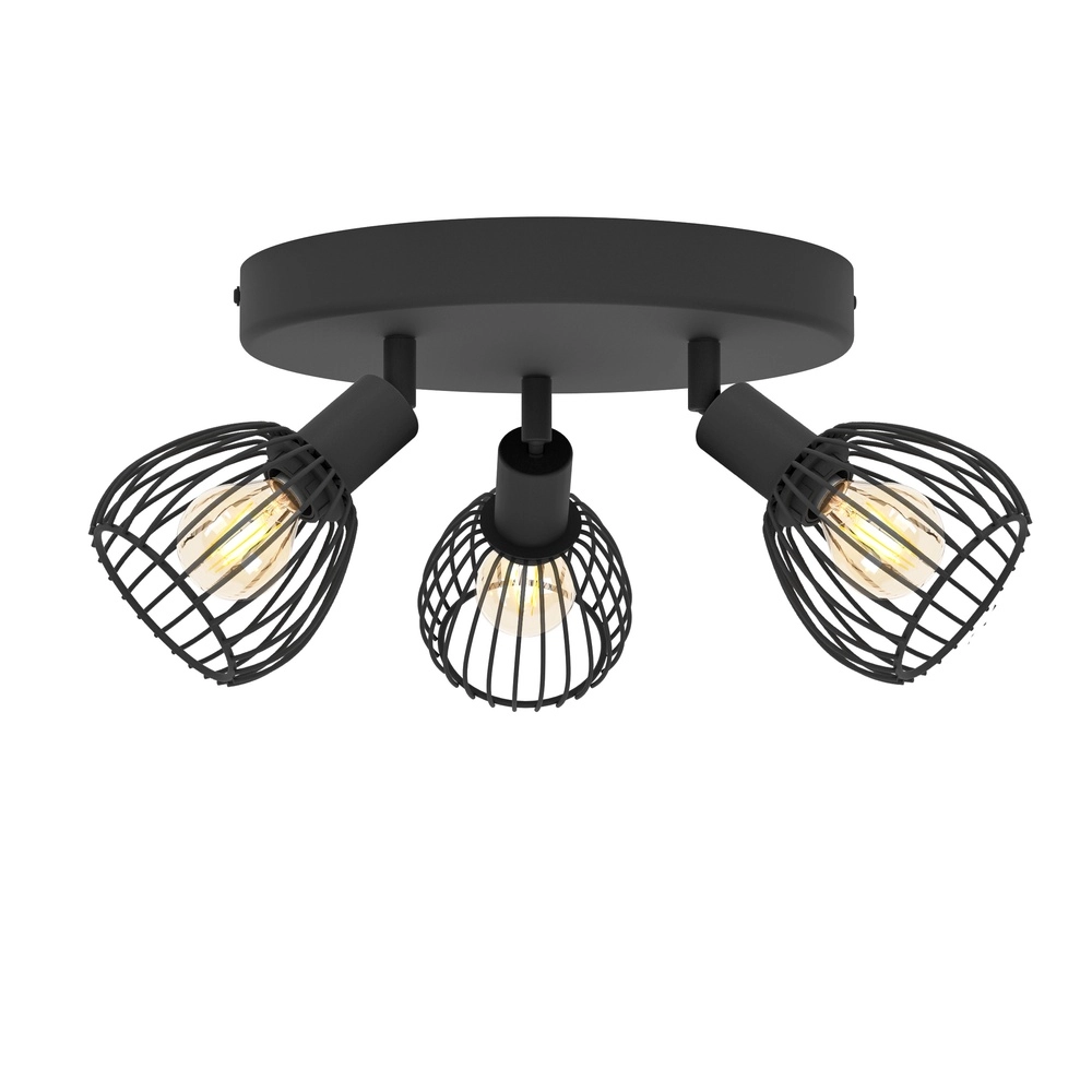3-Licht-Drahtlampenscheinwerfer Sonnino schwarz - E14