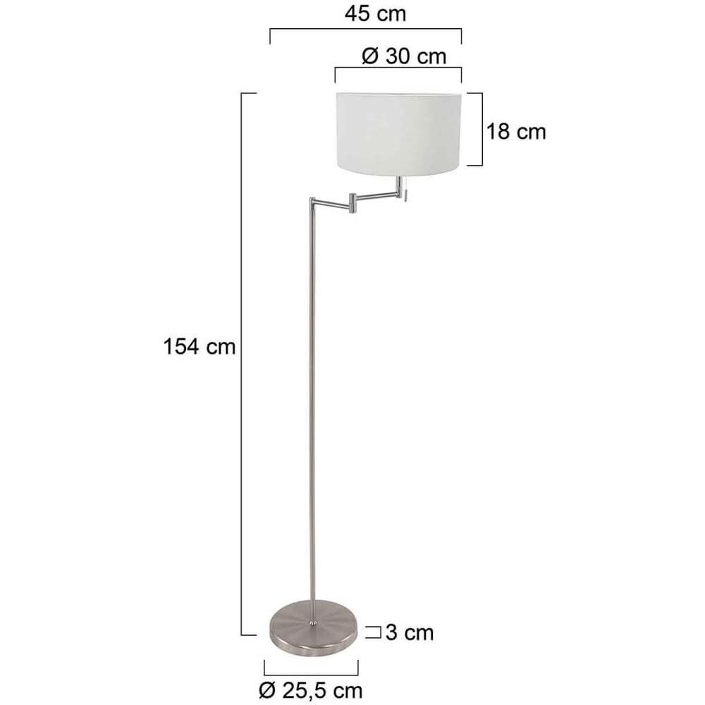 Stehlampe Bella Metall mit weißem Schirm Steinhauer 8712746174526