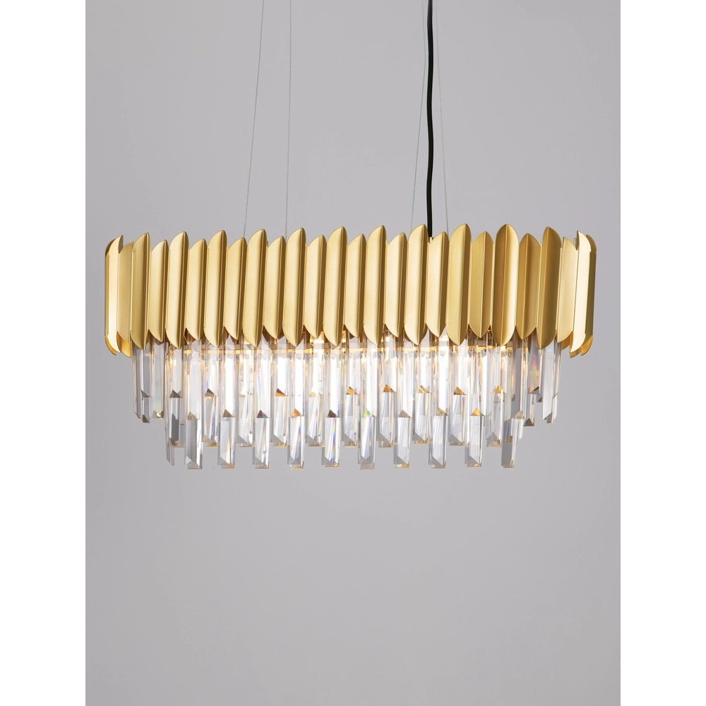 Pendelleuchte Magnolia Längliches Gold und Kristall Lyora 5212017434982