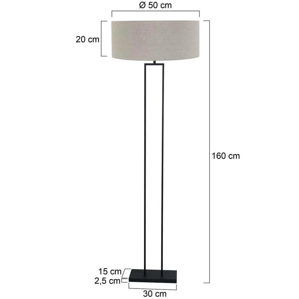 Stehleuchte 160cm Stang schwarz mit grauer Kapuze Steinhauer 8712746173895