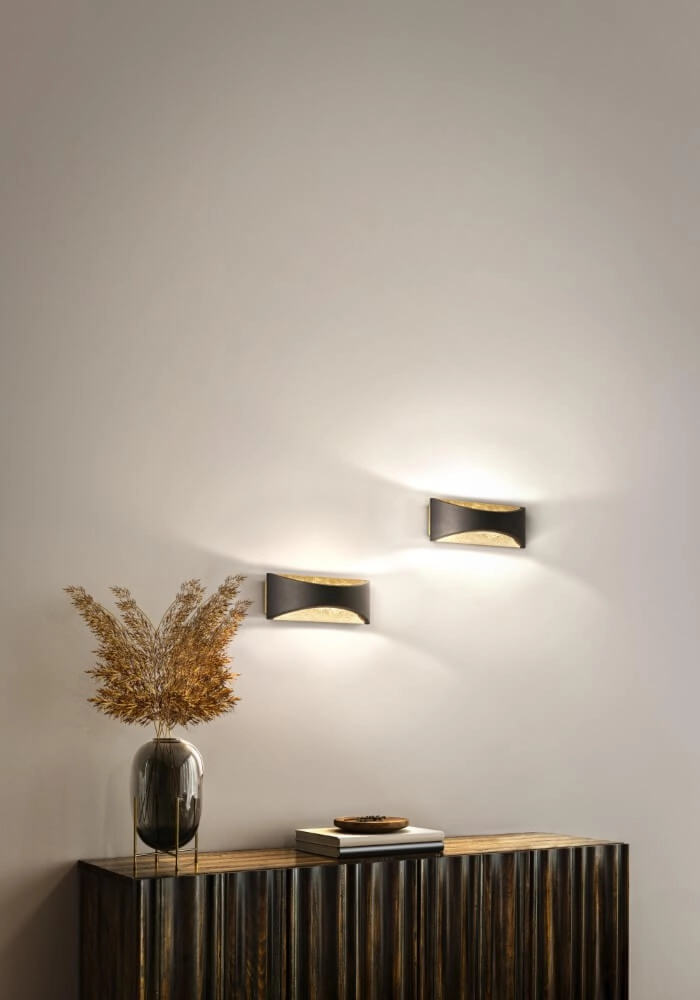 Wandlampe Rio schwarz mit gold Fischer & Honsel 4003694305297