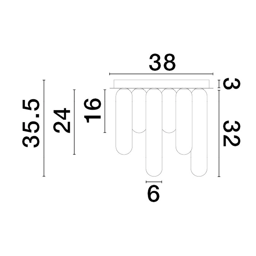 Design-Deckenleuchte Gustave schwarz 6-flammig Lyora 5212017443328